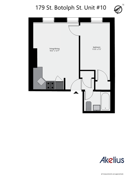 One Bedroom Floorplan Example Unit 10